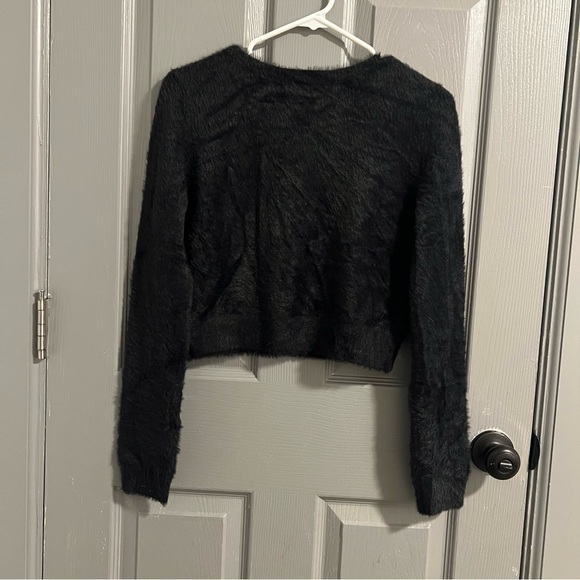 BP Fuzzy Black Cardigan Sweater with buttons - Picture 4 of 5